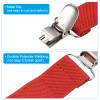 PATIKIL Hat Clip for Travel, 2Pcs Elastic Webbing Strap Hanging Buckle Glove Mitten Clips with Double Side Metal Clip for Keys Bed Sheet Sleeves Shawl, Red view 4