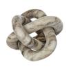 A&B Home Decorative Marble Chain Link - 3 Chain Knot Tabletop Home Decor, Bedroom Living Room Entryway Coffee Table Accent Piece, Cream, 6" x 6" x 6" view 1