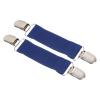 PATIKIL Hat Clip for Travel, 2Pcs Elastic Webbing Strap Hanging Buckle Glove Mitten Clips with Double Side Metal Clip for Keys Bed Sheet Sleeves Shawl, Blue view 1