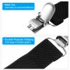 PATIKIL Hat Clip for Travel, 2Pcs Elastic Webbing Strap Hanging Buckle Glove Mitten Clips with Double Side Metal Clip for Keys Bed Sheet Sleeves Shawl, Black view 4
