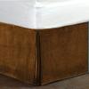 Crown Bedding Wrap Around Bed Skirt Chocolate Color Valvet Bed Skirt 12 inch Drop Length Bed Skirt Dust Ruffle with Split Corners Queen XL. (60 x 84) view 1