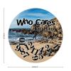 Coast Stones Travel Lovers Gift Art Clock Retirement Gift Clock Who Cares I'm Retired Coast Stones Wood Clocks Battery Operated Silent Clocks for Living Room 10inch view 2