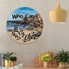 Coast Stones Travel Lovers Gift Art Clock Retirement Gift Clock Who Cares I'm Retired Coast Stones Wood Clocks Battery Operated Silent Clocks for Living Room 10inch view 3