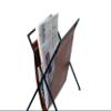VISHWA CUERO ART folding leather magazine rack brown leather magazine and paper holder news paper holder with metal rack view 3