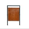 VISHWA CUERO ART folding leather magazine rack brown leather magazine and paper holder news paper holder with metal rack view 4
