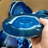 13-15CM Natural Agate Stone Slice Blue Agate Dessert Coaster for Decoration (Size : 220-240g) view 2