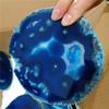 13-15CM Natural Agate Stone Slice Blue Agate Dessert Coaster for Decoration (Size : 220-240g) view 3