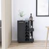 Bar Cart Wells, Four Casters - Black view 1