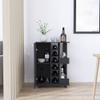 Bar Cart Wells, Four Casters - Black view 3