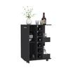 Bar Cart Wells, Four Casters - Black view 4