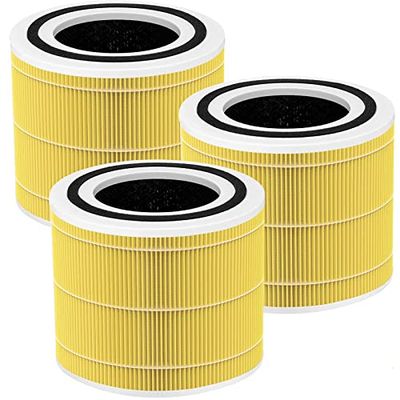 Carmerny Core 200S True HEPA Pet Replacement Filters Compatible with LEVOIT Core 200S Smart WiFi Air Cleaner Purifier, 3-Stage H13 Grade True HEPA Filter Set, Core 200S-RF, 3-Pack