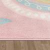 Paco Home Kids Room Rug with Rainbow and Hearts in Pink, Size: 6'7" x 9'2" view 3