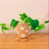 Iced Coffee Glass Cup with Bamboo Lid and Straw | 16oz Beer Can Glass | beer glass Cup | Can Shaped Glass Soda Can Cup | Retro flowers white Glass Cup, Beer Glass Can, Glass Coffee Cup view 1