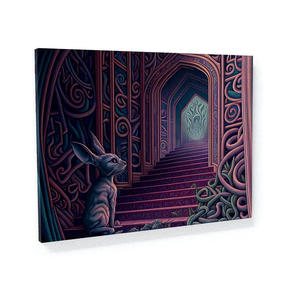 Sense Canvas Dmt Trippy Down The Rabbit Hole 98 Canvas Art - Home Decor Wall Art Print Poster Painting Medium 24x18 / 1.5"