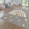 Paco Home Kids Room Rug with Rainbow and Hearts in Grey, Size: 6'7" x 9'2" view 1