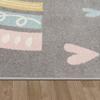 Paco Home Kids Room Rug with Rainbow and Hearts in Grey, Size: 6'7" x 9'2" view 3