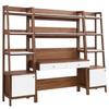 Modway 3-Piece Home Office Desk and Bookshelf Display Case in Walnut White view 1