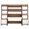 Modway 3-Piece Home Office Desk and Bookshelf Display Case in Walnut White view 3