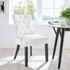 Modway Regent Button Tufted Upholstered Fabric Dining Chair in White view 2