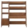 Modway 2-Piece Home Office Desk and Bookshelf Display Case in Walnut view 4