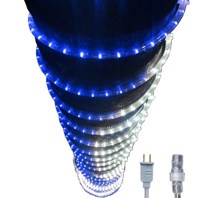 Russell Decor 50ft/540 LED Rope Lights for Christmas Theme Colors Party Outdoor Trees Patio Deck Flexible Connectable Rope Lights (White Blue)
