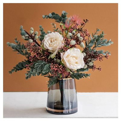 Artificial Flowers Artificial Flowers Holding Bouquets Simulation Flowers Decoration Table Setting Fake Flowers Living Room Porch Flower Arrangement Decoration Flower Decoration ( Color : Brass )