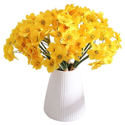 Artificial Flowers Daffodil Simulation Flower Plastic Artificial Flower Silk Flower Home Living Room Dining Table Decoration Study Room Office Artificial Flower Decoration Flower Decoration ( Color :