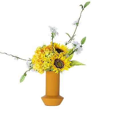 Artificial Flowers Artificial Flower Sunflower Decoration Ceramic Vase Decoration Living Room Flower Arrangement Suitable for Wedding Dining Table Hotel Office Cemetery Flower Decoration ( Color : 1 )