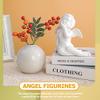 Gadpiparty Ceramic Angel Statue Cupid Figurine God of Love Angel Figurines Memorial Statue Desktop Home Decoration for Home Car Wedding Housewarming White view 3