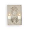 BOOMLATU Romantic Bow Wall Mounted Candle Sconces Wood Wall Art Wall Decoration,2 Arms Metal Candle Holders for Living Room Fireplace Yard Pathway,White view 1