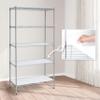 CAPHAUS NSF Adjustable Shelves Metal Wire Shelving Unit w/Liners, Kitchen Storage Shelving, Metal Steel Storage Shelving, Garage Shelving Storage Organizer, Utility Shelf, 5-Tier No Wheels, Silver view 1