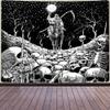 Aidatain Grim Reaper Skull Tapestry Skeleton Death Wall Hanging Tapestries for Men Bedroom Fantasy Cool Tapestry Flannel Fabric 80"x60"background Wall Art for Living Room Home Dorm Decor GTDWAT60 view 1