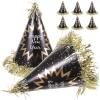 GANAZONO 8pcs Year Party Paper Cone Hats Lightweight Comfortable for Year Celebrations Boys and Girls Adults Festive Designs Blessings Party Supplies view 1