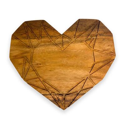 Affinity Decor Valentine's Day Gifts Organic Acacia kitchen Cutting Chopping Charcuterie Board Platter Butcher Block for Cheese and Vegetables Meat (Groove Heart Board 8.7"L x 10.1"W)