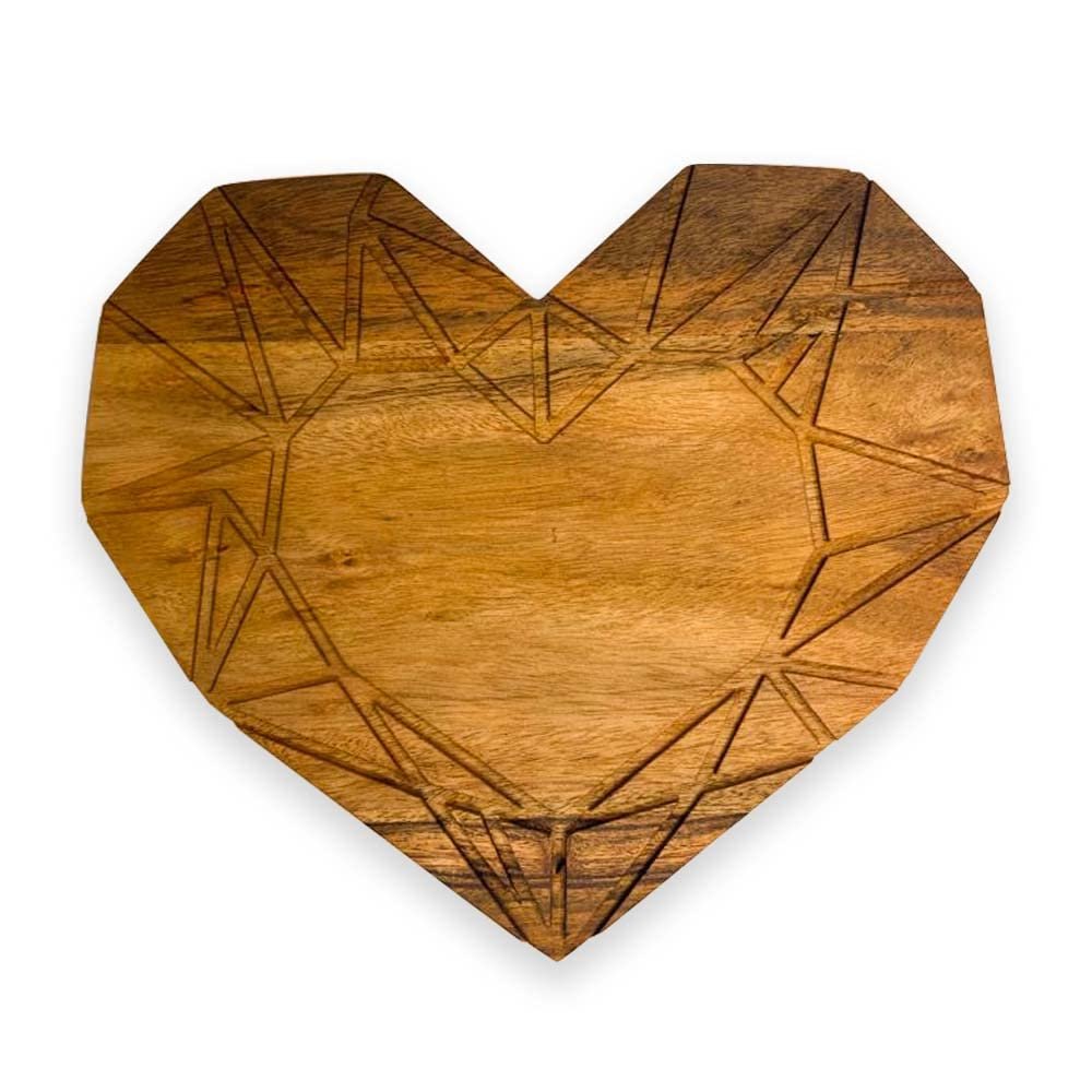 Affinity Decor Valentine's Day Gifts Organic Acacia kitchen Cutting Chopping Charcuterie Board Platter Butcher Block for Cheese and Vegetables Meat (Groove Heart Board 8.7"L x 10.1"W)
