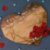 Affinity Decor Valentine's Day Gifts Organic Acacia kitchen Cutting Chopping Charcuterie Board Platter Butcher Block for Cheese and Vegetables Meat (Groove Heart Board 8.7"L x 10.1"W) view 3