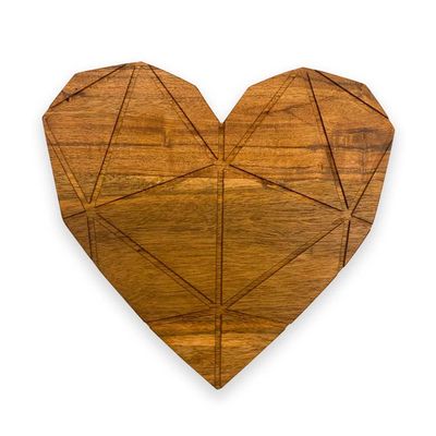 Affinity Decor Valentine's Day Gifts Organic Acacia kitchen Cutting Chopping Charcuterie Board Platter Butcher Block for Cheese and Vegetables Meat (Heart Board with Grooves 9.3"L x 10.1"W)