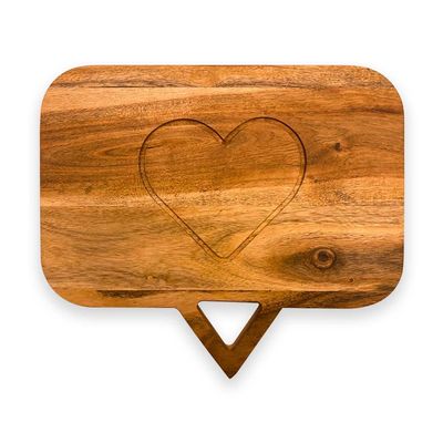 Affinity Decor Valentine's Day Gifts Organic Acacia kitchen Cutting Chopping Charcuterie Board Platter Butcher Block for Cheese and Vegetables Meat (Chat Box Board 11.2"L x 9.6"W)