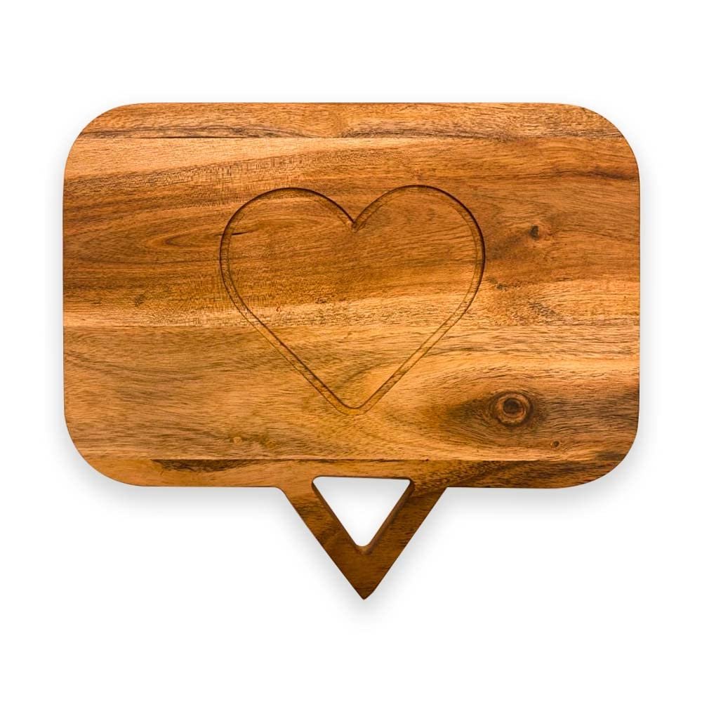 Affinity Decor Valentine's Day Gifts Organic Acacia kitchen Cutting Chopping Charcuterie Board Platter Butcher Block for Cheese and Vegetables Meat (Chat Box Board 11.2"L x 9.6"W)
