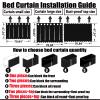 100% Solid Black Bottom Bunk Bed Blackout Curtains Canopy Single Size Twin Size Privacy Protection Bed Bedroom Decoration (Solid Black, Two Pieces, Height: 47") view 4