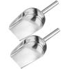 LIFKOME 2pcs Stainless Steel Ice Scoop Versatile Flat Bottom Shovels for Ice Flour Rice and Grains Compact Kitchen Tools for Home Bar and Dessert Shops view 1