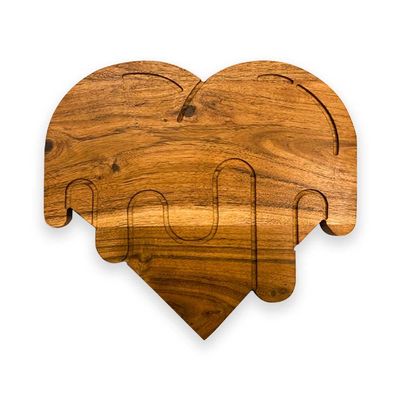 Affinity Decor Valentine's Day Gifts Organic Acacia kitchen Cutting Chopping Charcuterie Board Platter Butcher Block for Cheese and Vegetables Meat (Melting Heart Board 9.2"L x 10.1"W)