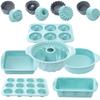 30pcs Nonstick Silicone Bakeware Set With Baking Pan, Cake Molds, Baking Sheet, Donut Pan, Muffin Pan,Cake Pan, And 24 Pack Silicone Cupcake Mold Baking Cups view 1