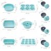 30pcs Nonstick Silicone Bakeware Set With Baking Pan, Cake Molds, Baking Sheet, Donut Pan, Muffin Pan,Cake Pan, And 24 Pack Silicone Cupcake Mold Baking Cups view 3