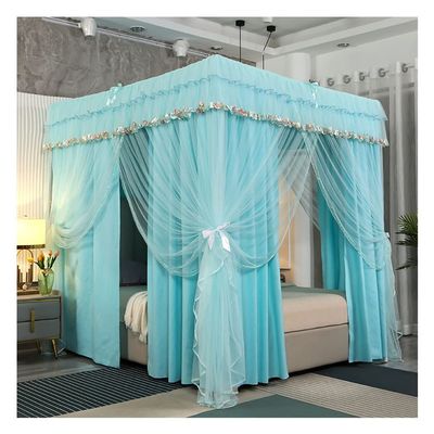 Bed Canopy Creative Princess Wind Bed Canopy, Light Proof, Wind Proof and Dust-Proof Curtain with Support, Easy to Install (Color : A5, Size : 120x200x200cm)