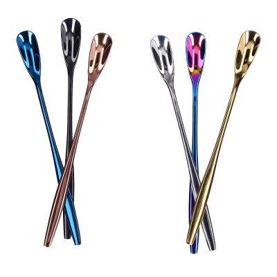 6 PCS Long Handle Spoon, 6 Inch Stainless Steel Iced Tea Spoon, Coffee Spoon for Mothers Milks Tea Mixing Cocktail Stirring Milkshake Cold Drink