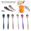 6 PCS Long Handle Spoon, 6 Inch Stainless Steel Iced Tea Spoon, Coffee Spoon for Mothers Milks Tea Mixing Cocktail Stirring Milkshake Cold Drink view 2