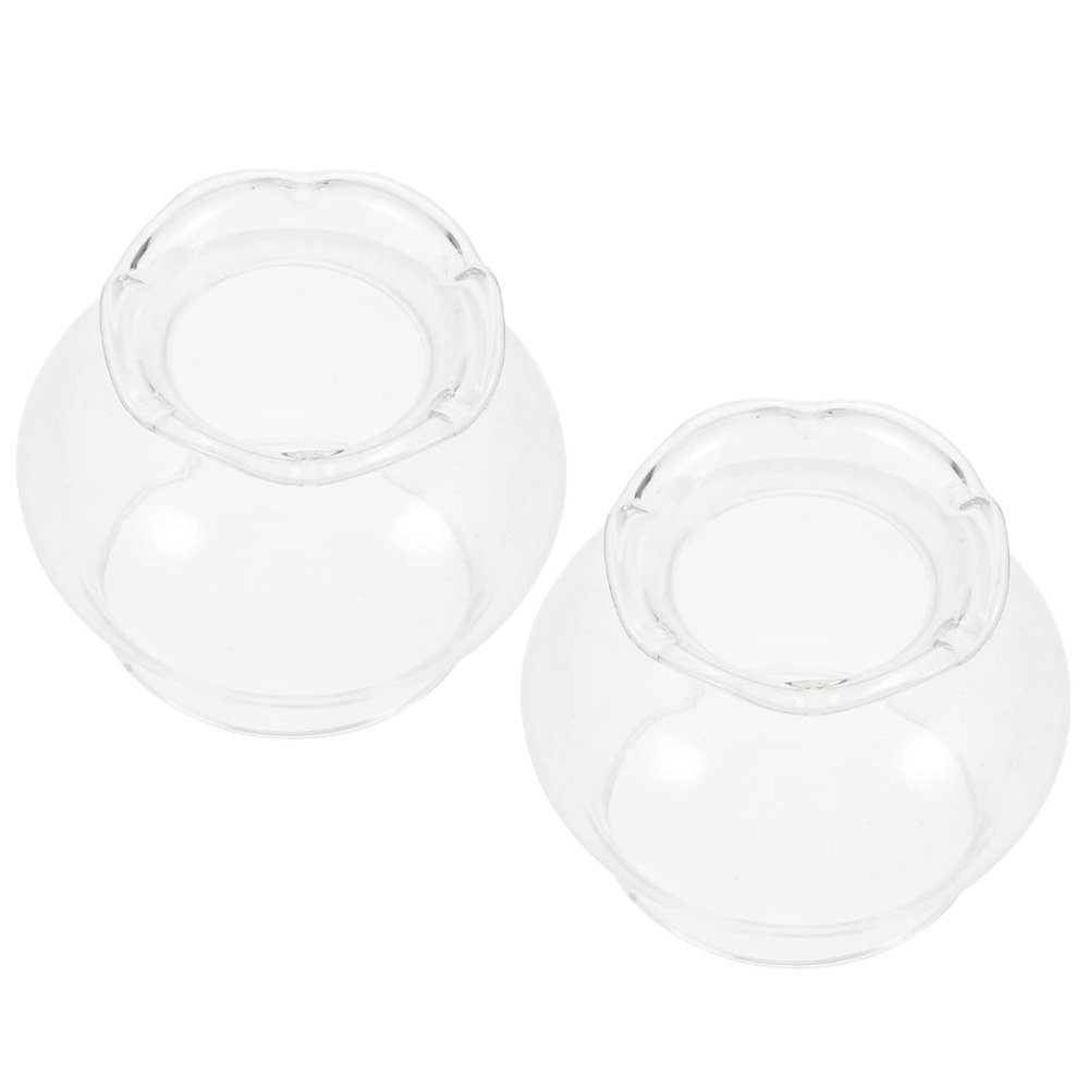 DECHOUS 2pcs Glass Oil Lamp Cover for Kerosene Lamp Protective Cover for Indoor Use Smooth Retro Installation