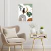 LB Mid Century Minimalist Canvas Wall Art, Black Cat with Abstract Moon and Green Leaves Canvas Art Wall Decor, Modern Abstract Decor for Living Room Bedroom Bathroom Ready to Hanging 12x16 Inches view 4