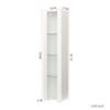 Pvillez 67" LED Display Cabinet with 4 Glass Shelves & 1 Door, Modern Curio Cabinet Collection Display Case Storage Cabinet, High Gloss Floor Standing Bookshelf for Living Room Bedroom Office (White) view 2